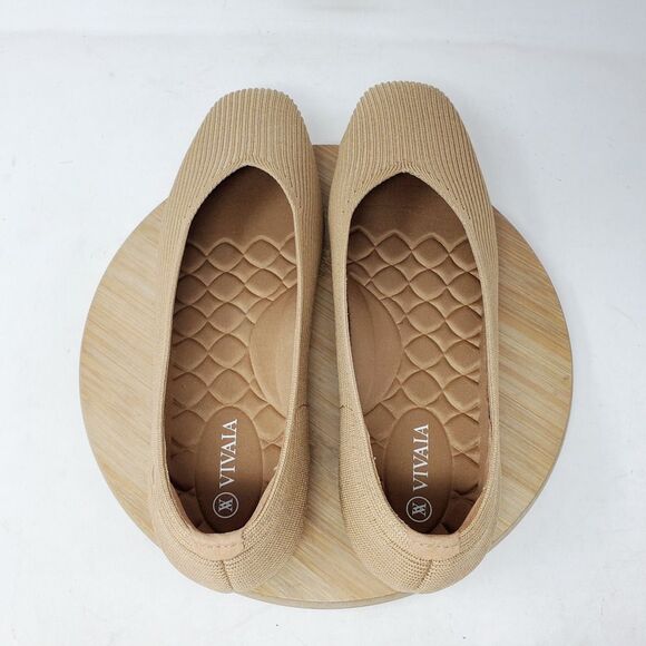 Vivaia Margot 2.0‎ Shoes Womens 40 V-Cut Square Toe Slip On Ballet Flat - Picture 9 of 13